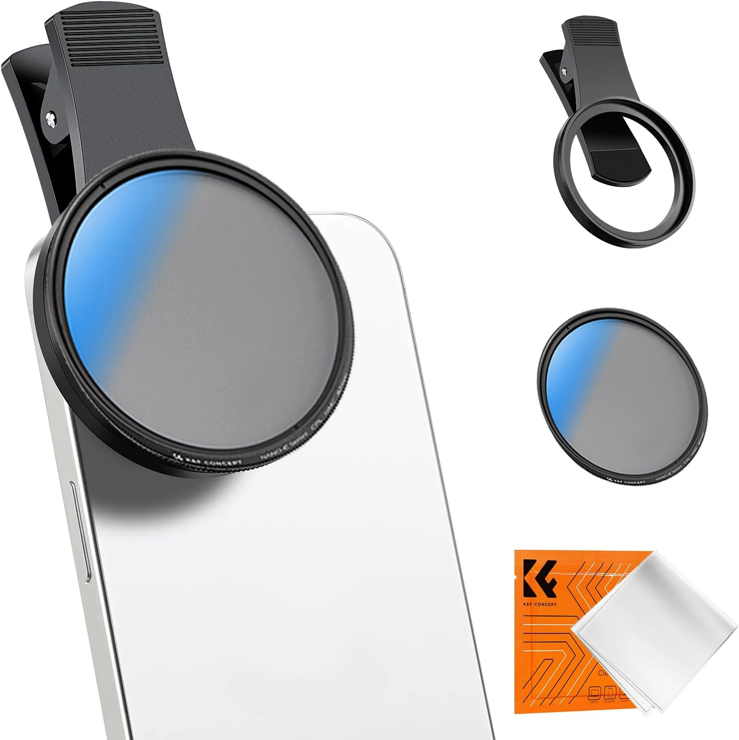 K & F Concept 52mm telefono filtro CPL filtro polarizzatore a Clip filtro rivestito blu per fotocamera per smartphone cellulare iPhone