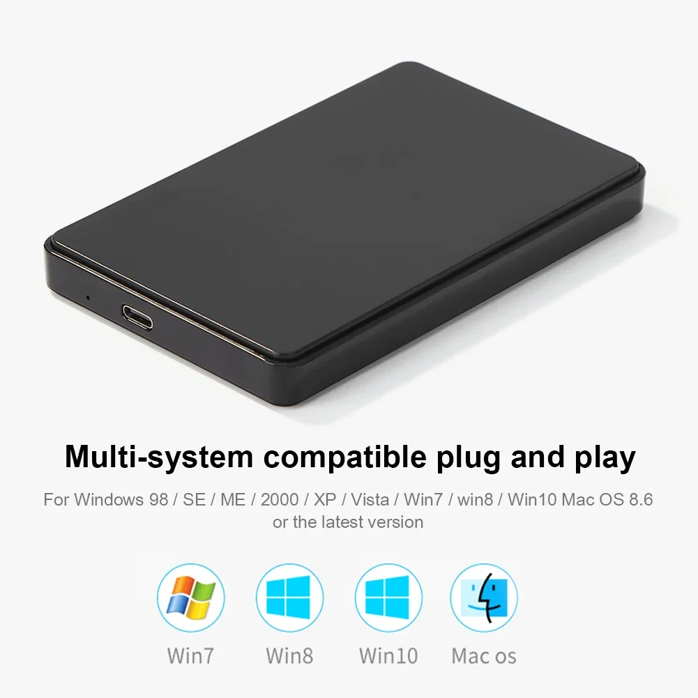 2023 USB3.1 حافظة القرص الصلب 2.5in HDD الضميمة مع كابل USB3.0 إلى Type-C حافظة القرص الصلب المحمولة لـ SATA 1/2/3 HDD أو SSD
