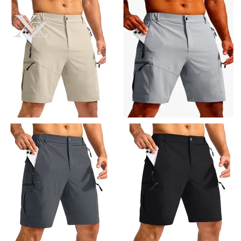 Men Quick Dry Casual Dress Shorts Summer Ice Silk Cooling Business Zipper Fly Formal Bermuda Work Wear Office