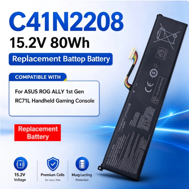 C41N2208 Battery 74Wh High Capacity Mod Upgrade For ASUS ROG ALLY RC71L PC71L Gaming Handheld Free Installation All Tools