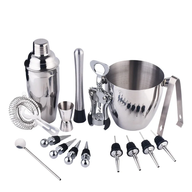 Stainless Steel Cocktail Shaker Mixer Wine Martini Boston Shaker for Bartender Drink Party Bar Tools