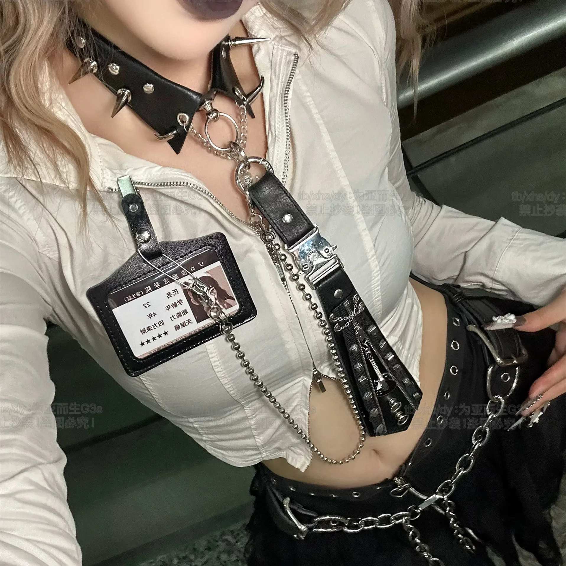 Ginzi Leather Tie ネクタイ レザー archive y2k S4f77203583e146d7a34270e7a8f17