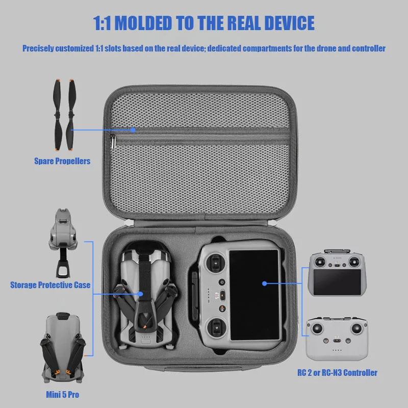 VOLODYMYR Portable Carrying Case for DJI Mini 5 Pro Storage Box Hard Shell Handbag Drone Accessories Shoulder Bag Mini Backpack