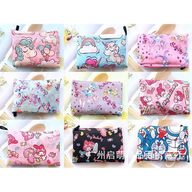 New Hellokitty Shopping Bag Kawaii Mymelody Cinnamoroll Cartoon Foldable Eco-Friendly Shopping Bag Large Travel Storage Bag