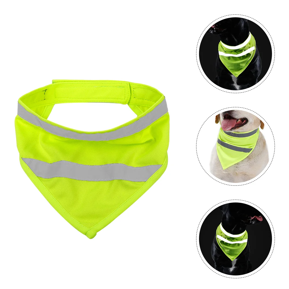 Glow-in-the-dark Pet Scarf Dog Neckerchief Safety Bandana Puppy Cooling Orange Triangle