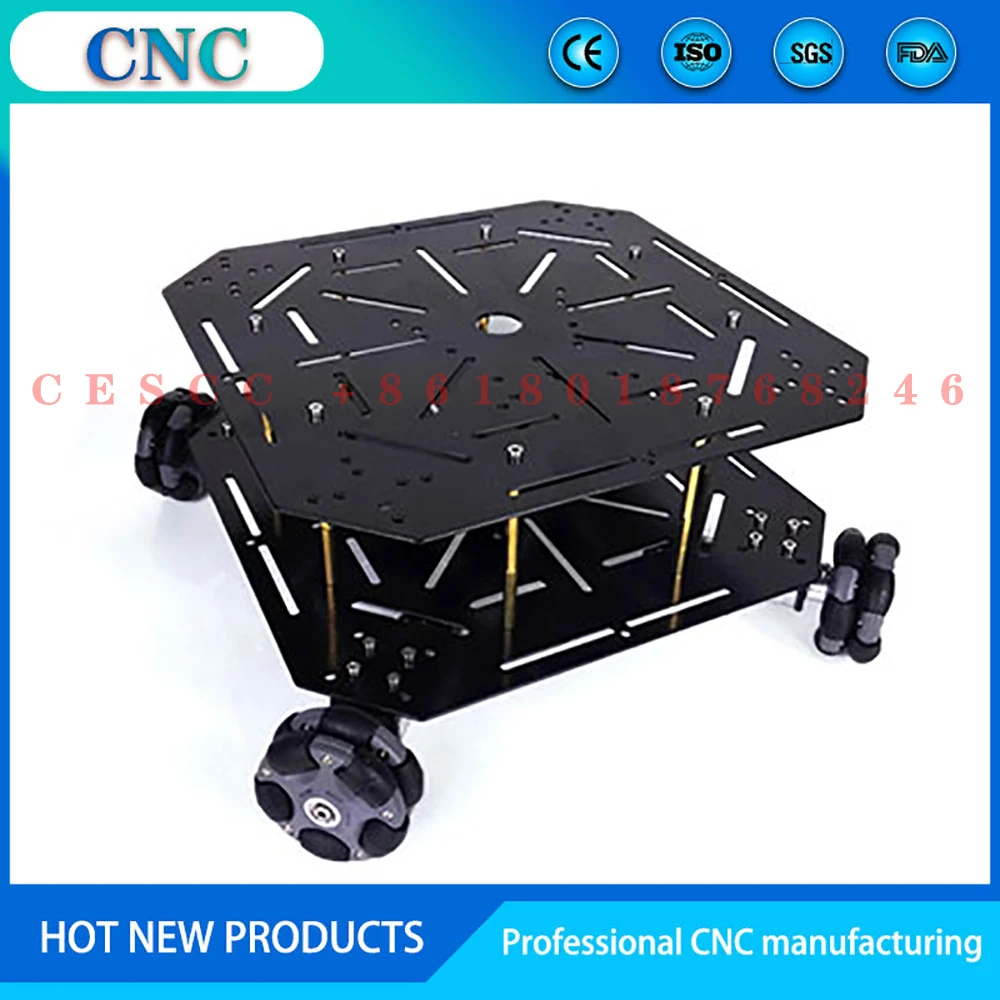 58mm/100mm omnidirectional wheel trolley steel chassis four-wheel drive universal wheel mobile vehicle robot omni