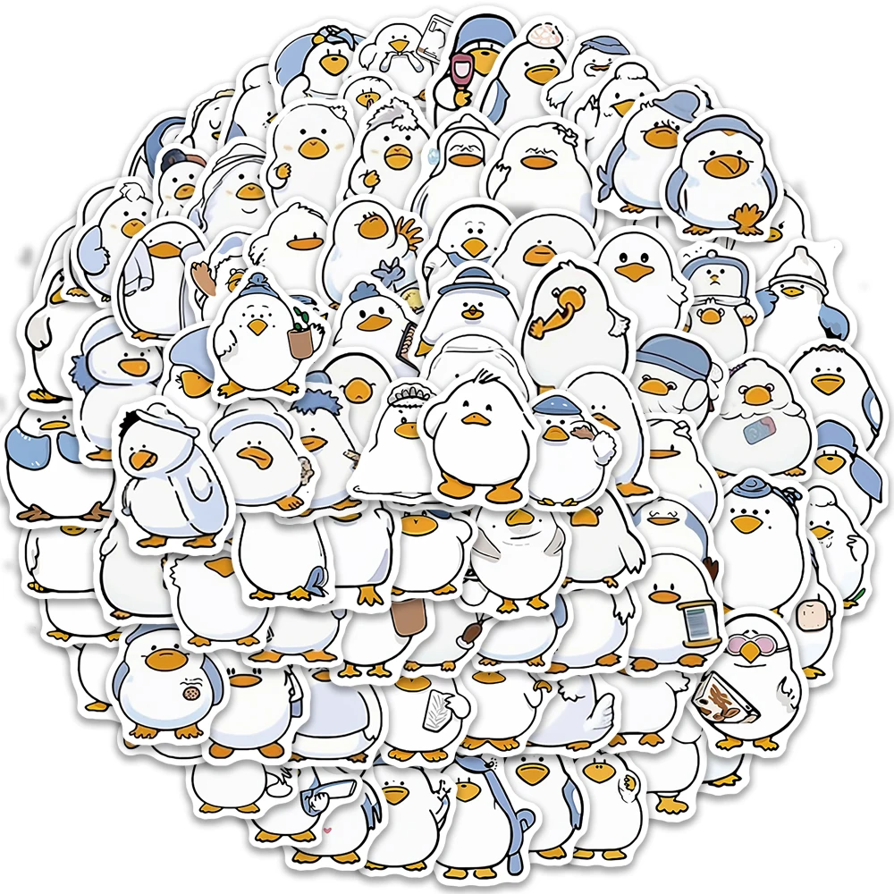 100 Stück Cartoon Ente Aufkleber niedlich kreative einfache Handheld-Konto Material Telefon Fall Laptop Gepäck Wasser Tasse wasserdicht