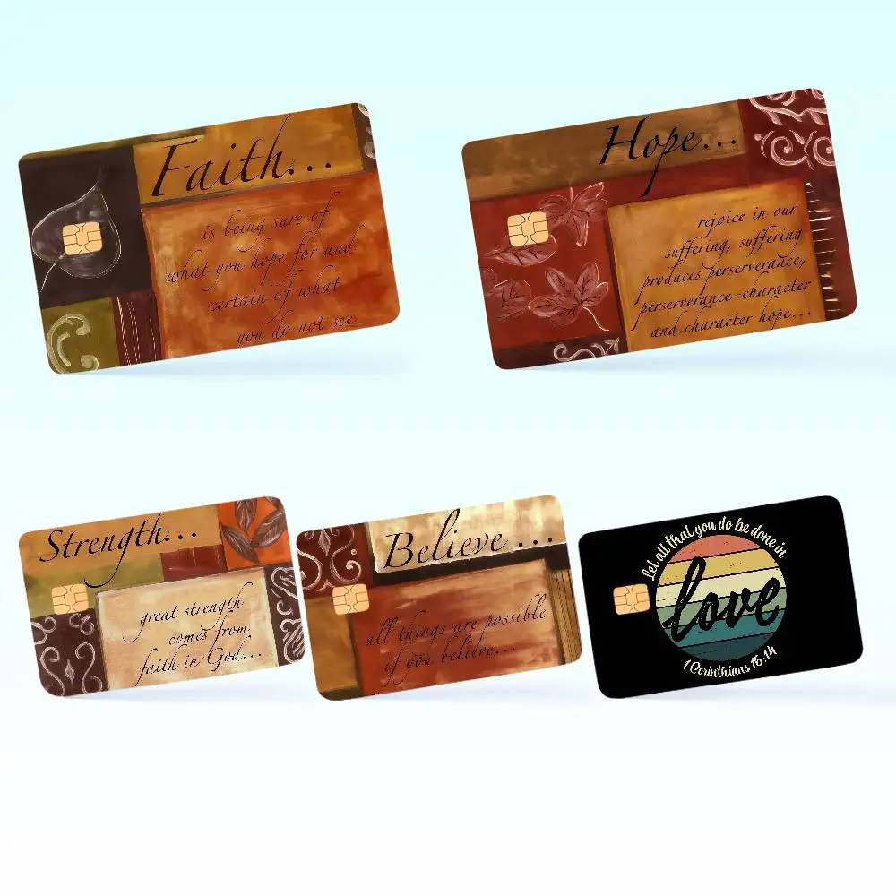 Vintage Religious Inspirational Scriptures Bank Debit Decorative Protection Bus Subway Credit Card Stickers