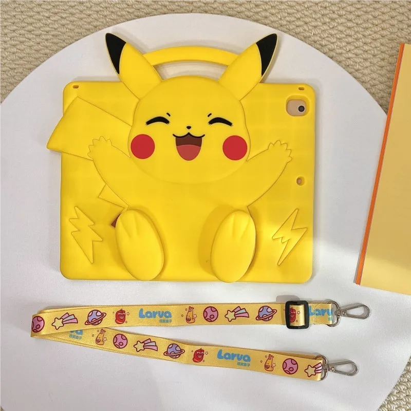 Etui 3D z motywem kreskówkowym Pokémon Pikachu na iPad Mini Air 2 3 4 5 6 7/Pro 9.7-11 (2018-2025)/7. 8. 9. generacji/10. generacji, pokrowiec na tablet dla dzieci — zdjęcie produktu 3