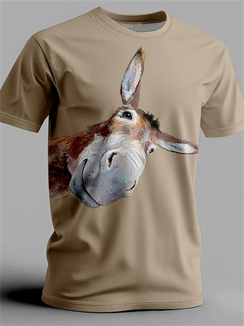 Funny Donkey 3D Print T-Shirt For Women Men Fashion Animal Graphic Casual Unisex Summer Short Sleeve Crew Neck Y2k Men Clothes