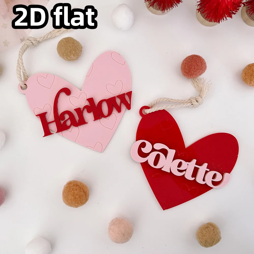 قطعة واحدة من علامة القلب المحفورة لعيد الحب، علامة سلة الاسم المخصص، علامة اسم القلب الشخصية، هدية عيد الحب #4