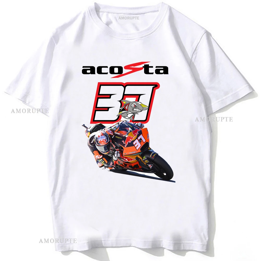 Pedro Acosta 37 rekin GP Riding t-shirt nowy męski z krótkim rękawem sportowy chłopiec na co dzień białe topy wspinaczka górska motocyklista koszulki