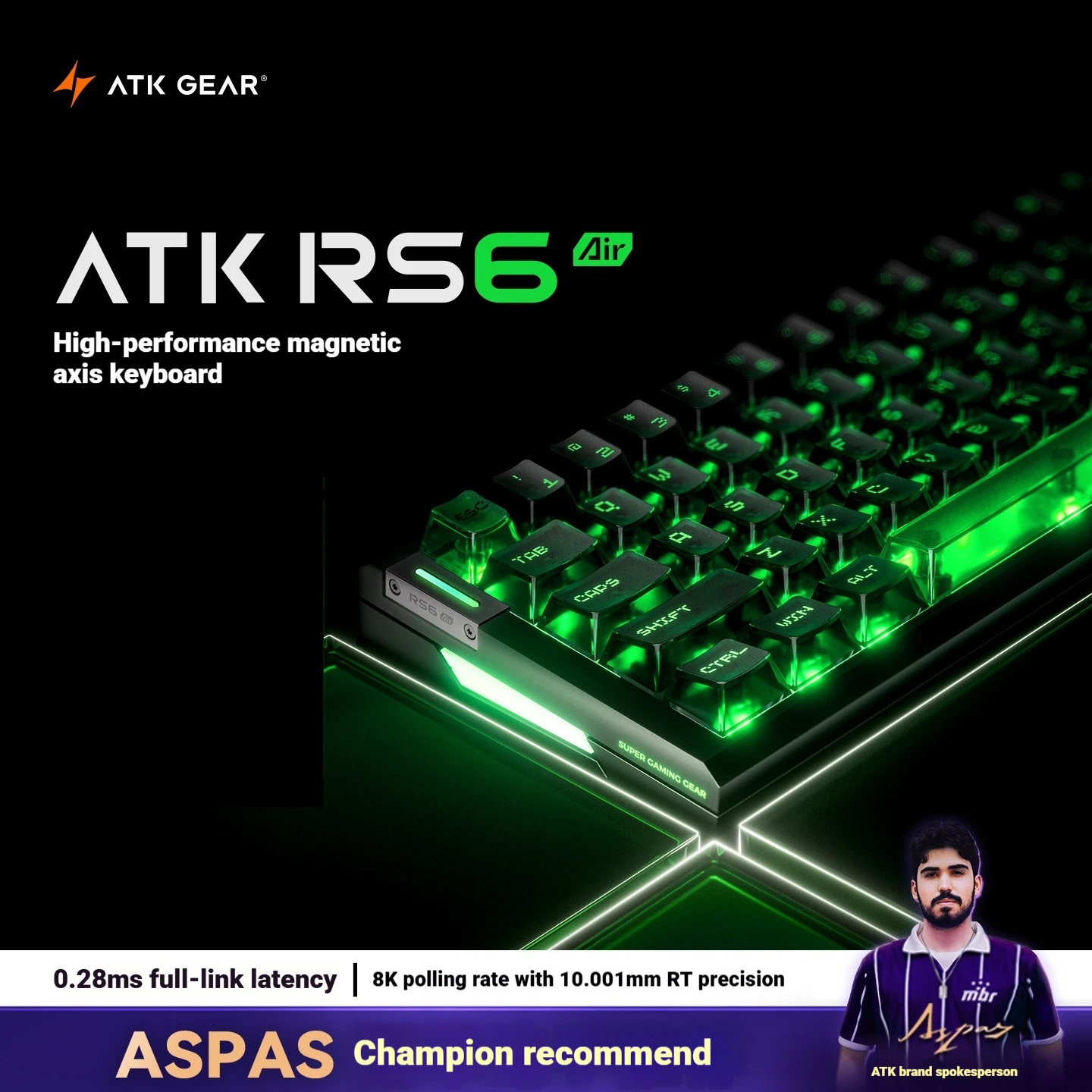 

ATK RS6 Air Gaming Mechanical Keyboard Wireless Bluetooth Wired Rapid Trigger 8K Esports Gamer Computer Peripheral Keyboard