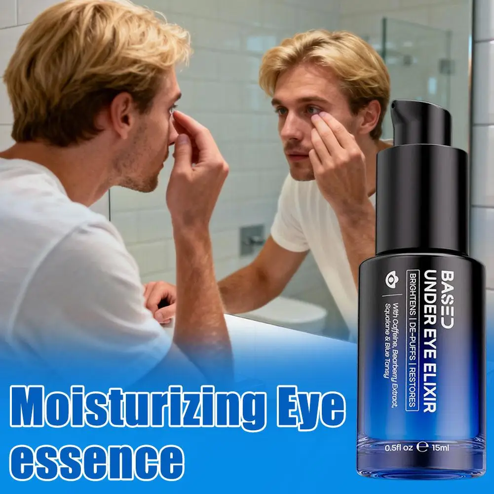 15ml Men's Eye Care Essence Soothes Fatigue Anti Dark Circles & Puffiness Anti-Aging Firming Under Eye Treatment Eyecare