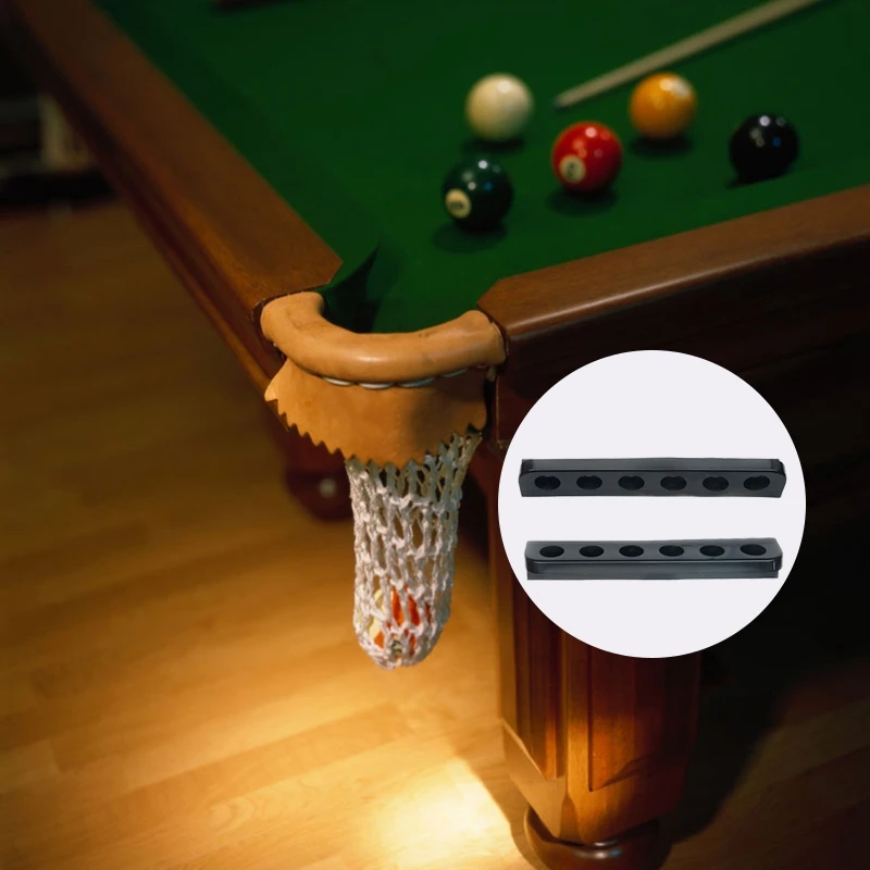 6 Holes Pool Stick Holder Stand Cue Rack Billiard Tool Space Saving Wall Mount Pool Cue Holder