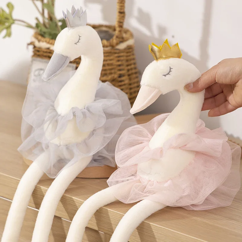 40/60CM Bella gonna cigno colore bianco e rosa Super adorabile animale farcito e peluche giocattoli in cotone bambola da festa
