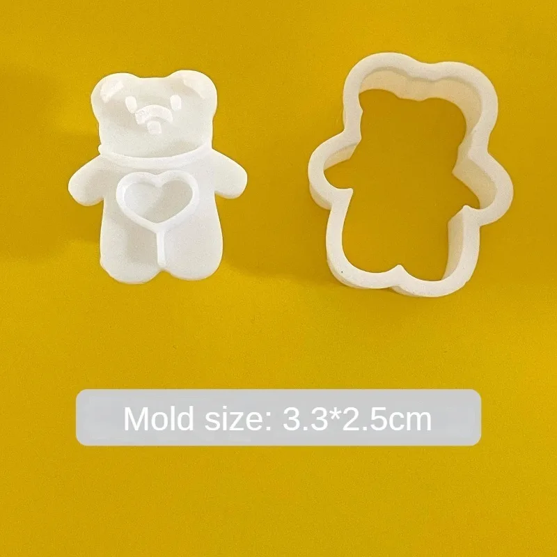 Cute Baby Bear Fondant Cookie Mold DIY Heart Bear Baby Shower Biscuit Mold Birthday Cake Decor DIY Baking Supplies Dessert Gifts