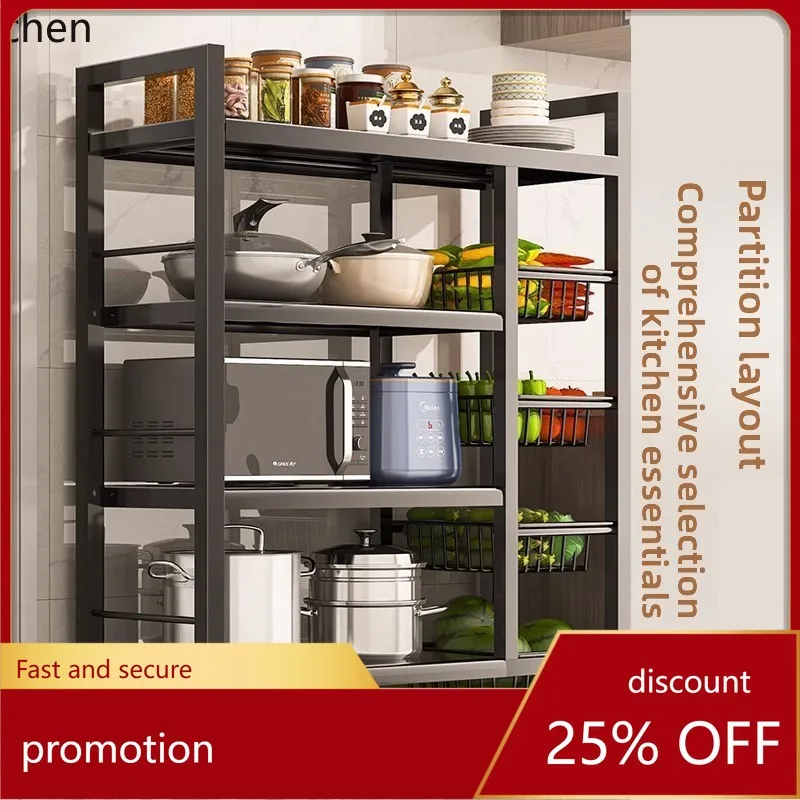 

HXL Kitchen Storage Rack Multifunctional Floor-standing Shelf for Miscellaneous Items and Snacks