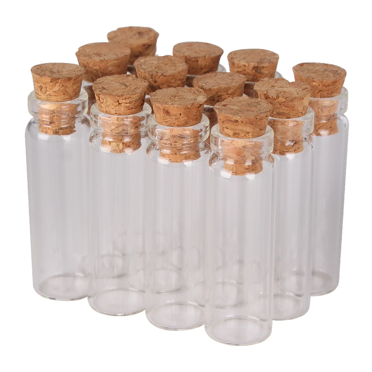 

Миниатюрные стеклянные бутылочки для желаний 11*35*6,5 мм, 2 мл, маленькие баночки-флаконы с пробковой крышкой, 100 шт.