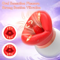 Powerful Tongue Licking Sucking Vibrator for Female Clit Sucker Oral Nipple Clitoris Stimulator Fast Orgasm Sex Toys for Women