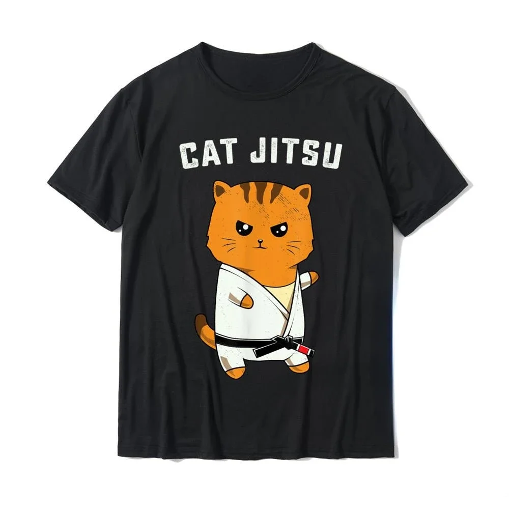 Kawaii Jiu Jitsu Cat Funny BJJ or MMA Grappling TShirt Cute Women Men XS-4XL Tops Unisex Oversized T Shirt Ropa Hombre Camisetas