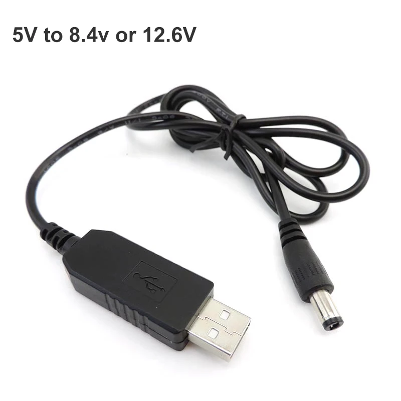 5V usb male to DC 8.4V 12.6v Step UP Module power boost line Converter Adapter connector charger Cable 5.5X2.1mm female Plug