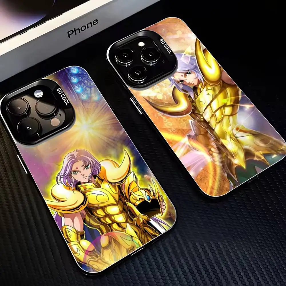 

Saint Seiya Knights Of The Zodiac Phone Case For iPhone17,16,15,14,13,12,11 Plus,Pro Max Black Matte Shockproof Cover