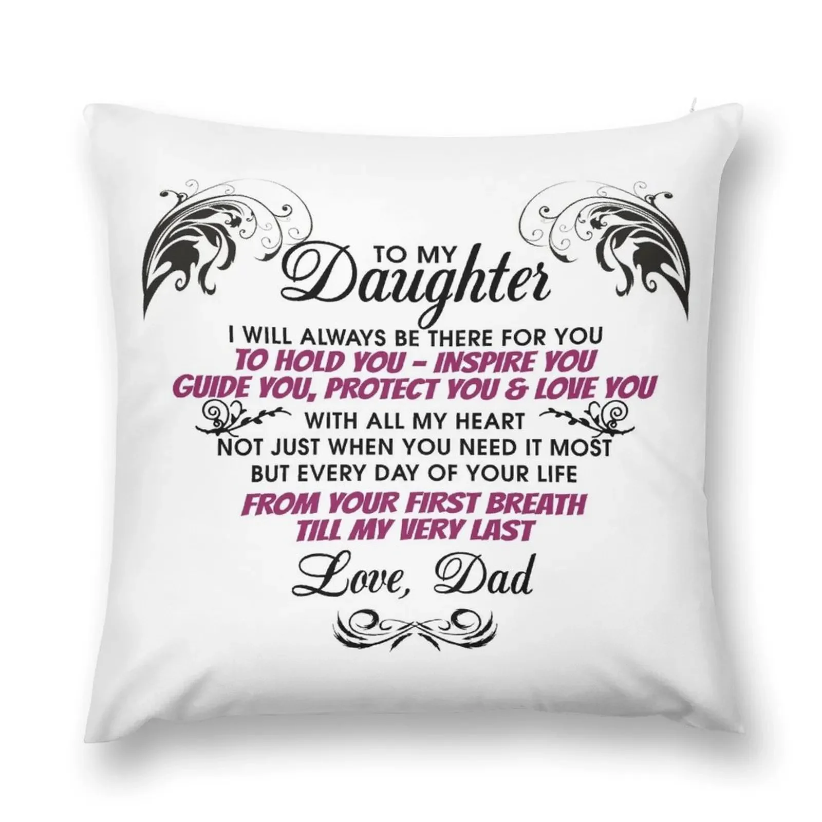 

To My Daughter Throw Pillow Cushion Cover Luxury Pillows Aesthetic pillow