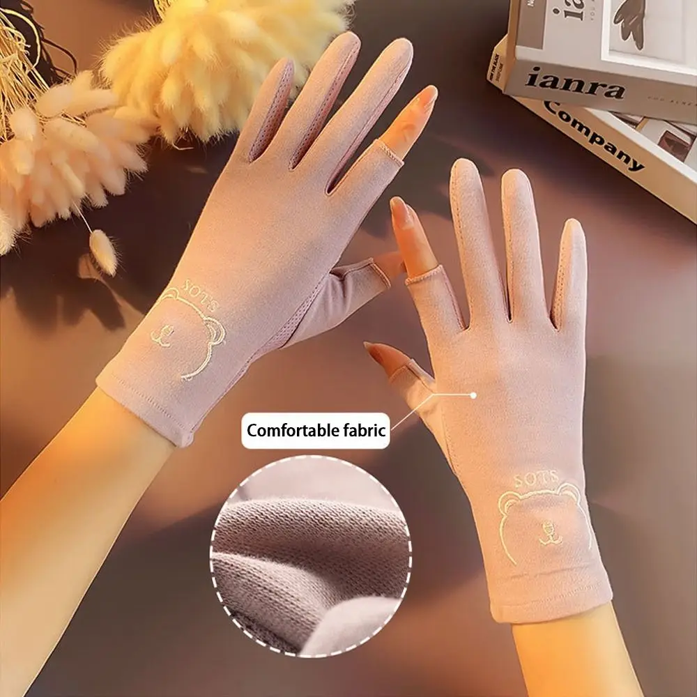 قفازات نسائية جديدة مضادة للأشعة فوق البنفسجية تعمل باللمس قفازات قابلة للتنفس رقيقة غير قابلة للانزلاق قفازات واقية من الشمس صيفية