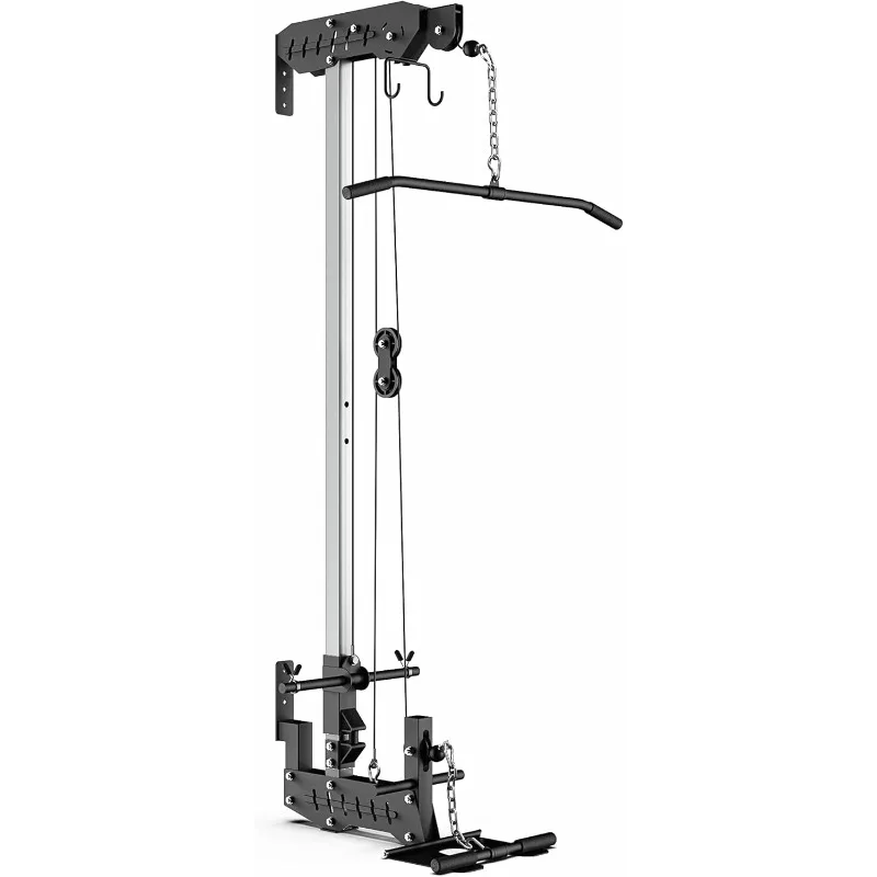 Máquina de cables Synergee LAT Pull Down y LAT Row con placa abatible, estación de polea alta y baja para placas de 1" y 2".