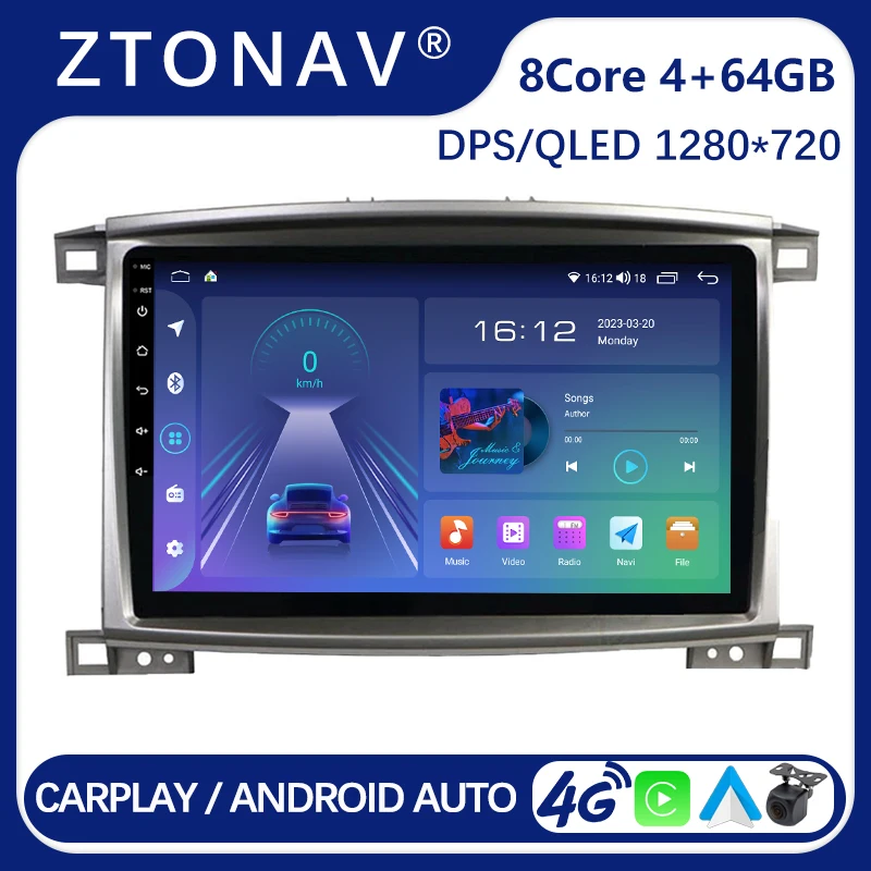 

Car Stereo For Toyota Land Cruiser LC 100 2002 - 2007 Android Radio Headunit Media Video Player Android Screen Wireless Carplay