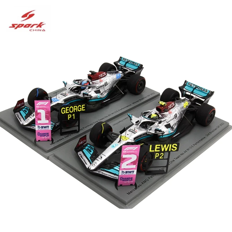 

Spark F1 1/43 W13 Бразильский чемпионат и бегущий по 2022, модели автомобилей из литья под давлением из смолы Hamilton и Russell.