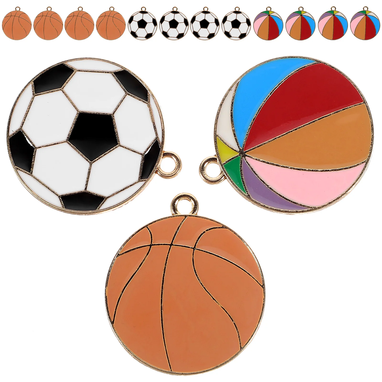 

15pcs Alloy Sports Ball Charms Basketball Football Volleyball Pendants Diy Jewelry Making Supplies For Bracelets Necklaces