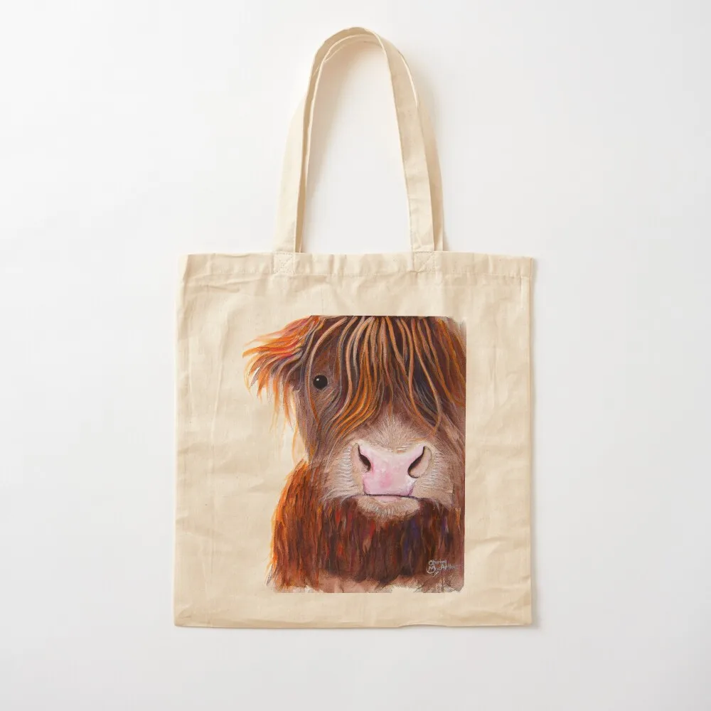 

Scottish Highland Cow PRiNT ' THE KID ' by Shirley MacArthur Tote Bag Candy bags Canvas Tote Bag