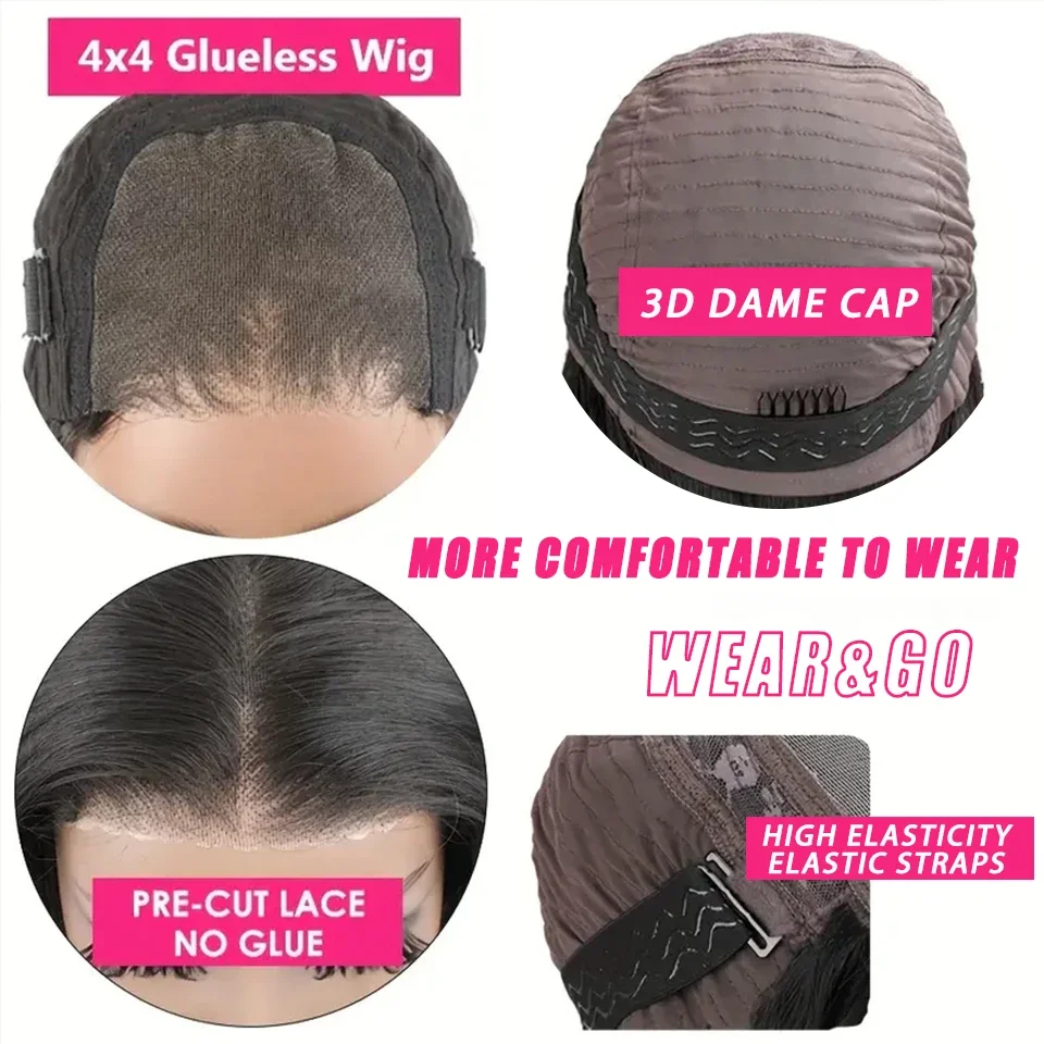 Verworrene gerade Spitze-Front-Perücke, Echthaar, HD-transparente Spitze-Frontal-Perücken, Remy-Echthaar, leimlose Spitzenteil-Perücken für Frauen – Detail 9