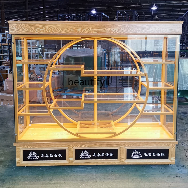 Cake model display cabinet Cake shop baking commercial glass island cabinet, shelf display cabinet