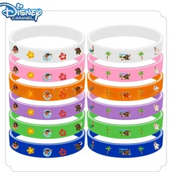 Hot Sales 12pcs Disney Kawaii  Moana Movie Bracelet Silicone Wristband Encanto Princess Print Jewelry Party Kids Toy Gift