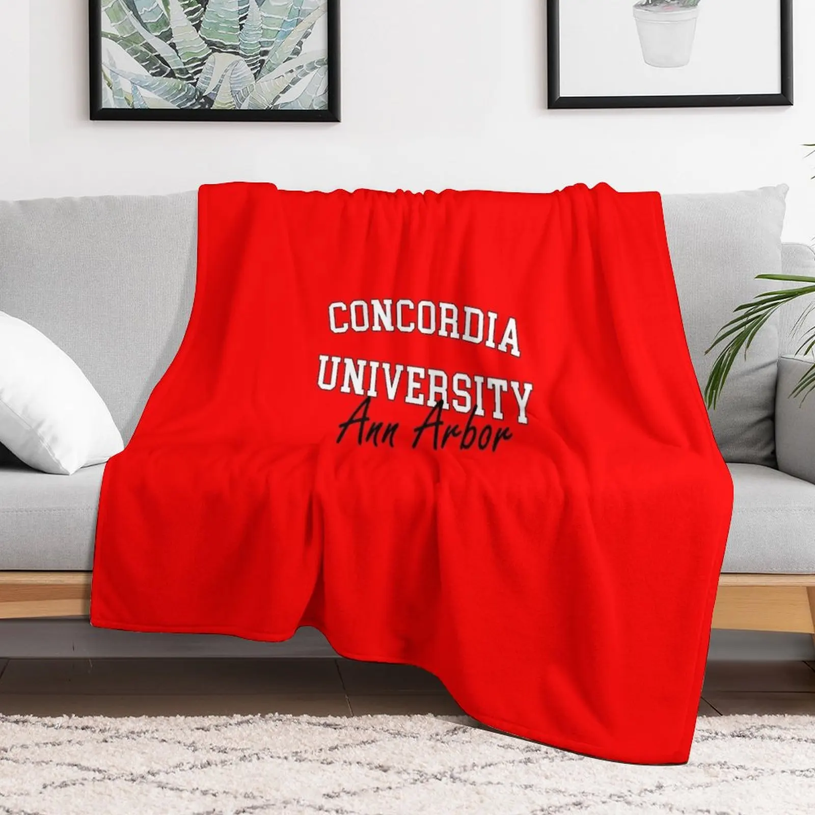 Concordia University Ann Arbor Michigan Throw Blanket Soft Plaid Bed Fashionable valentine gift ideas Blankets