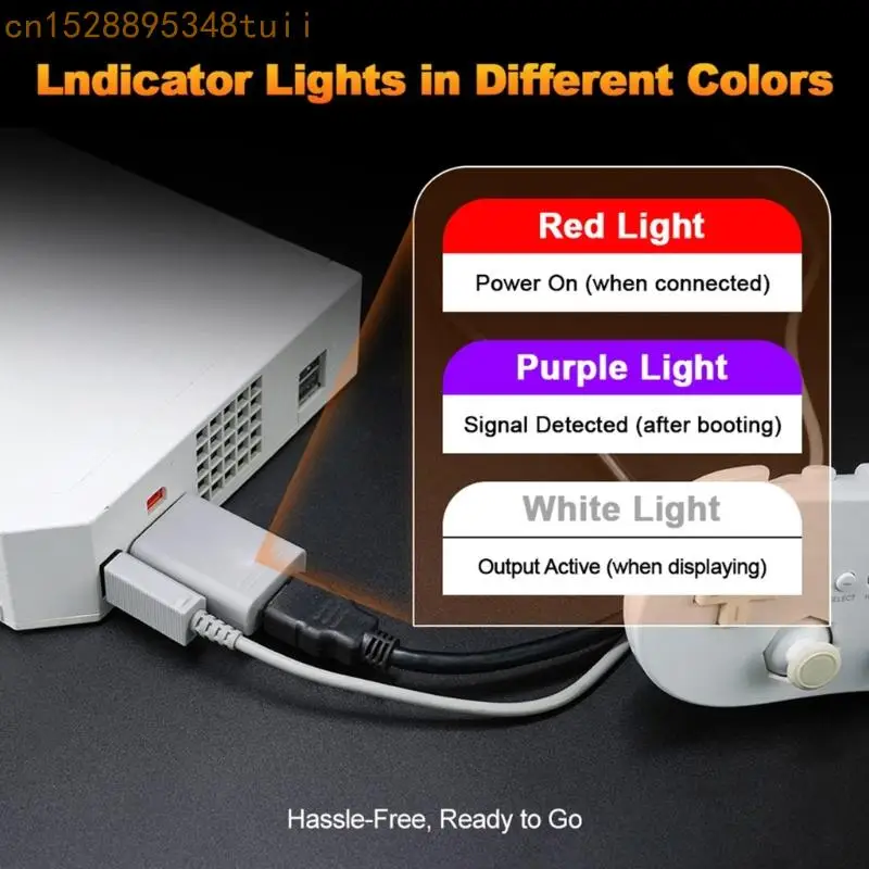 อะแดปเตอร์เกมตัวแปลง Y4QF พร้อมตัวบ่งชี้อะแดปเตอร์สำหรับ PC HDTV Monitor