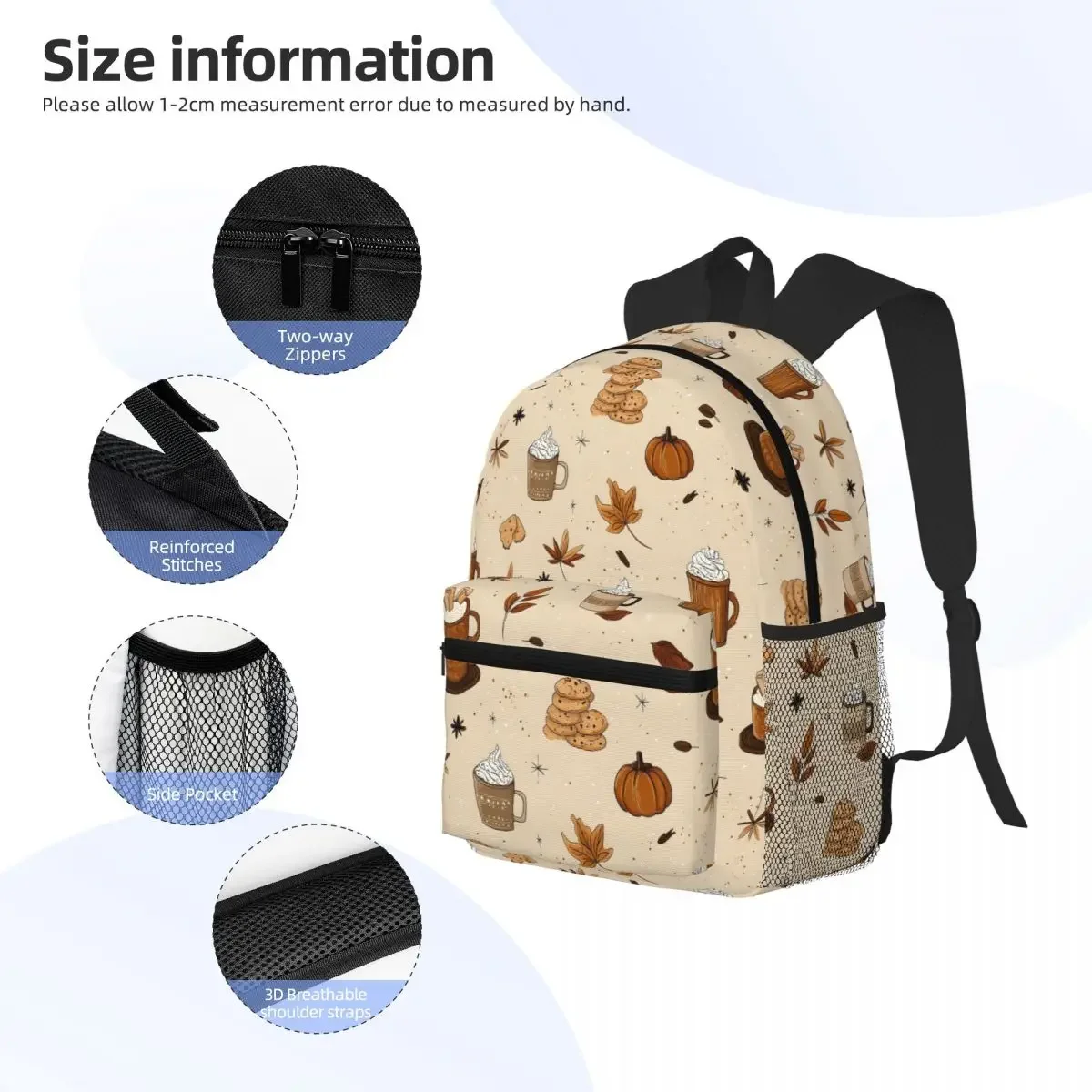 حقيبة ظهر Fall Fantasy Daypack ذات سعة كبيرة للأطفال حقيبة كتب مدرسية حقائب كتف للرجال والنساء