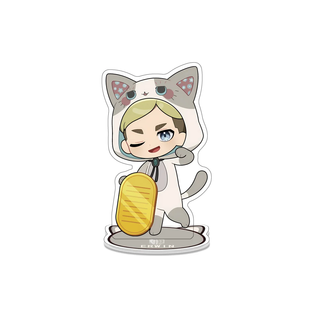 Attack On Titan Anime Acrylic Stand Keychain Eren Levi Mikasa Armin Erwin Q Version Cute Desktop Decor