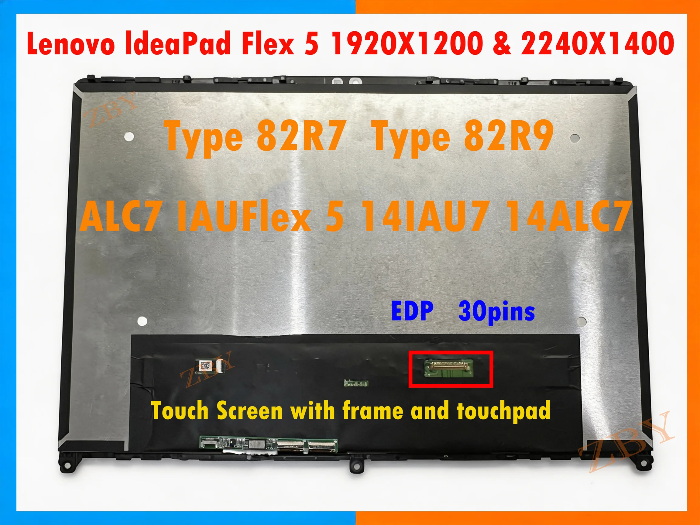 14'Inch 2.2K For Lenovo IdeaPad Flex 5 14ALC7 82R9 Flex 5 14IAU7 82R7 82TA LCD Touch Screen Laptop Display Assembly Replacement