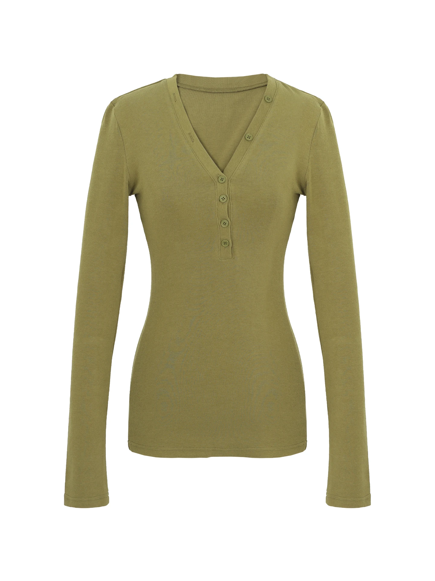 Red Celebri Long Sve Base irt Damen-T-Shirt, neu, 2025, Herbst-V-Ausschnitt, mittellang, einzigartig, schön, Top für den Pendelverkehr