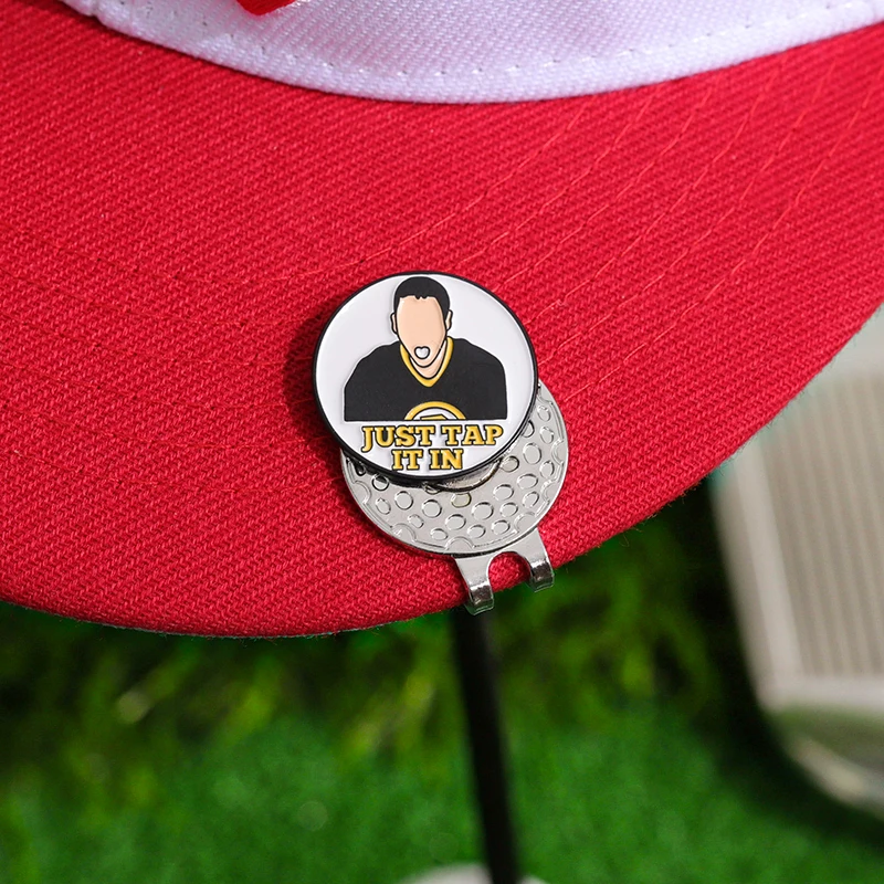 Just Tap It In Print Golf Ball Cap Magnetic Clamp Trendy Marker Accessories Backpack Lapel Badge Baseball Hat Decorative Clip