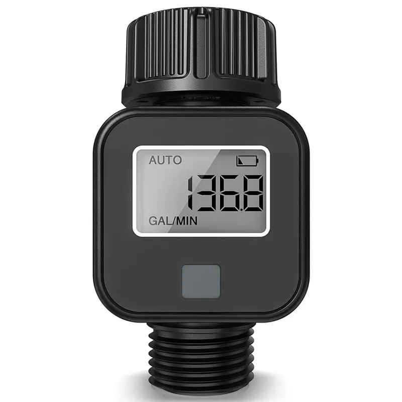 AT84-Digital Water Flow Meter IPX5 Measure Water Consumption And Flow Rate For Outdoor Garden Watering Irrigation Hose