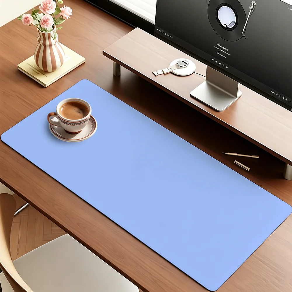 Solid color Pastel Mouse Pad Large Non-Slip Waterproof Mat Stitched Edge Keyboard Pad for Gaming Daily Office
