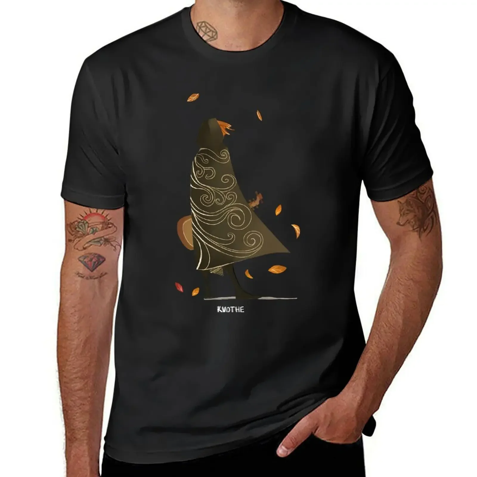

Kvothe The Name Of The Wind Novel Animation T-Shirt vintage animal prinfor boys blacks mens graphic t-shirts anime