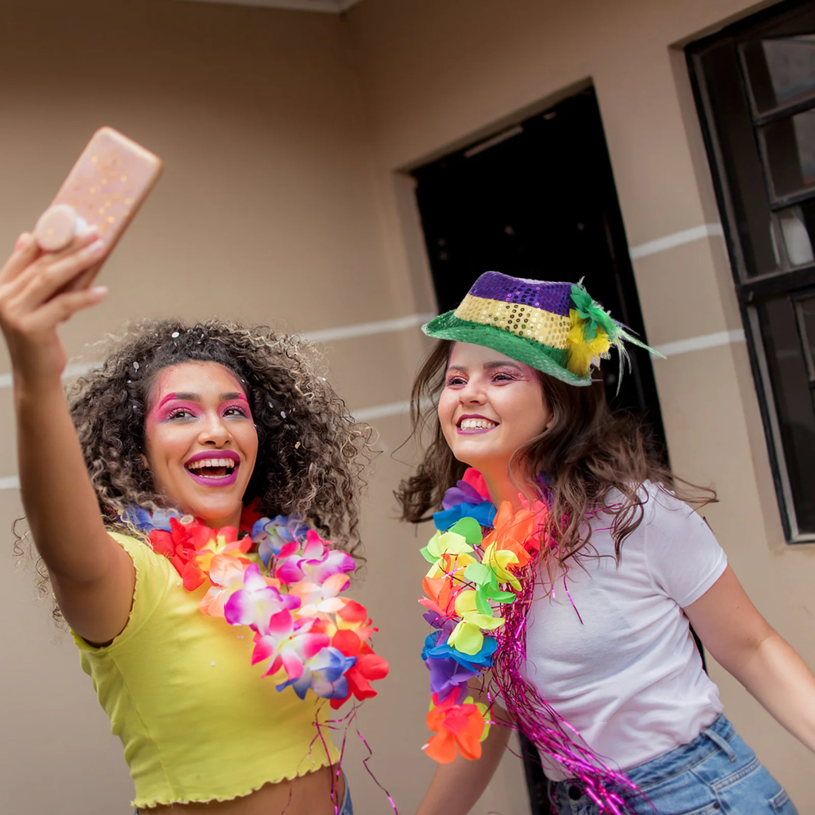 

Purple Green Sequin Hat Mardi Gras Carnival Bling Dance Party Costume Headpiece Circus Headband Bowler Hat