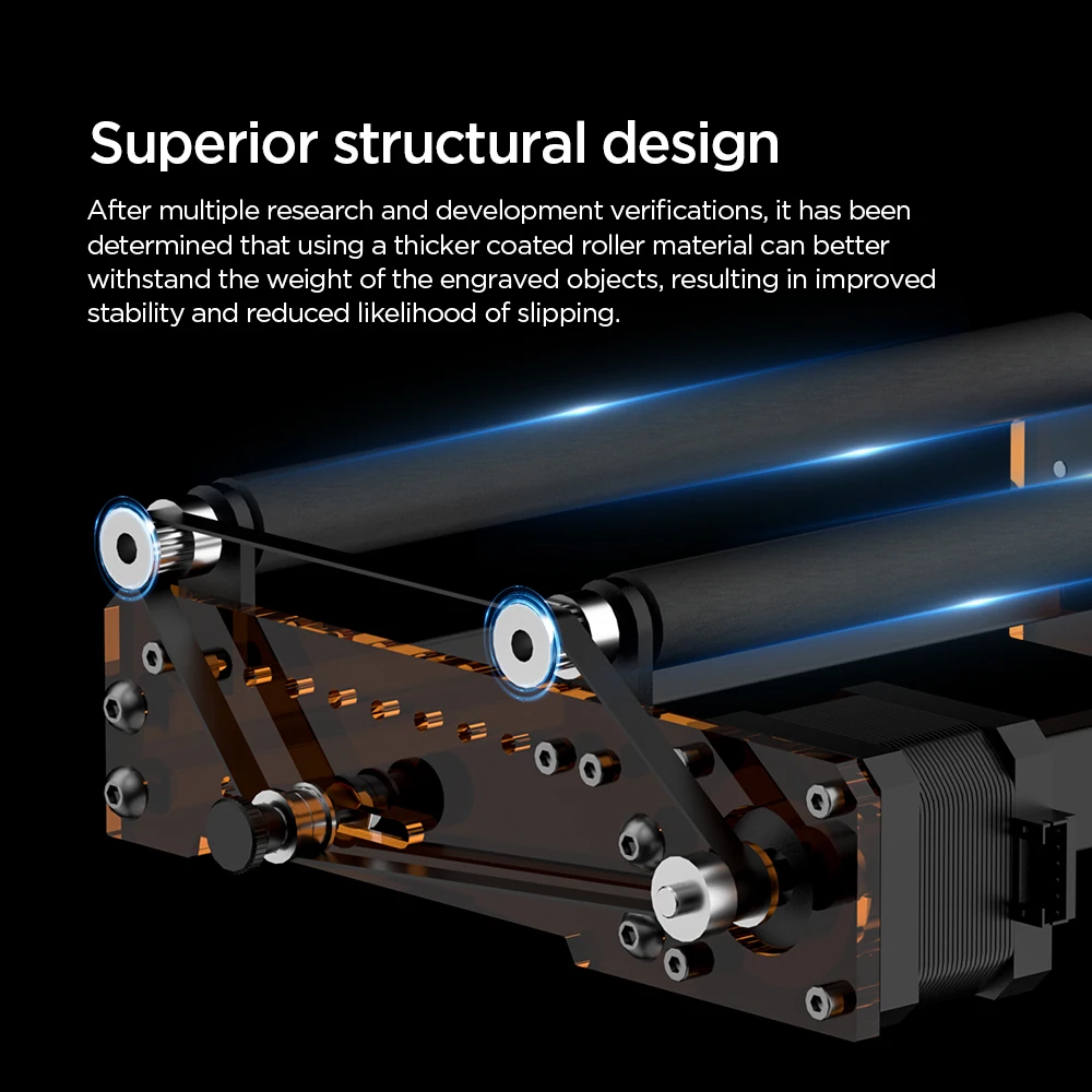 Imagem -05 - Rolo Giratório a Laser Acmer m3 360 ° Rolo Giratório Giratório do Eixo y para Máquinas de Corte a Laser Que Gravam Latas de Objetos Cilíndricos