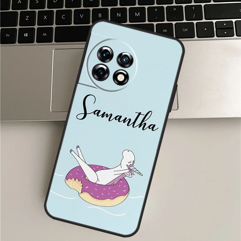 Personalised Initials Dinosaurs Name Case For OnePlus Nord 2 2T CE2 Lite N10 N20 Cover For OnePlus 11 9 10 Pro Ace 2 8T 9RT 10T